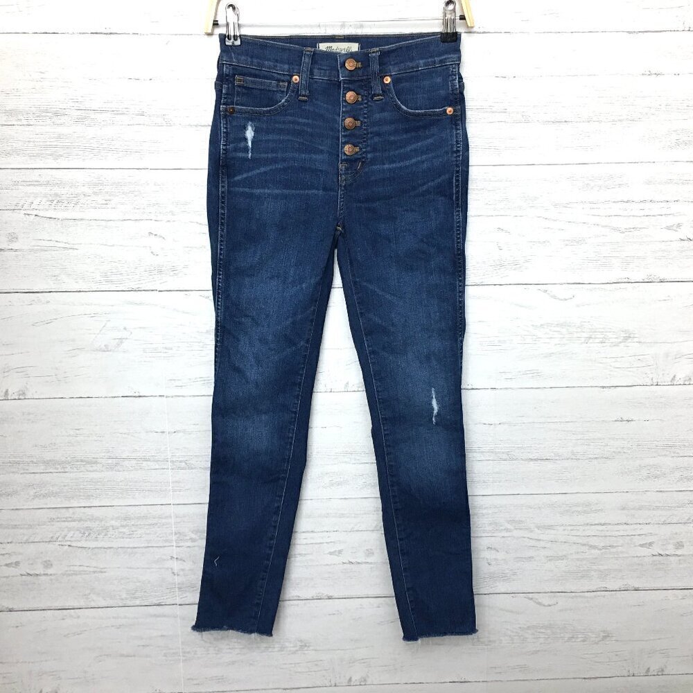 Madewell Women's Skinny Jeans 10" High Rise Button Fly Distressed size 24